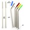 Norpro 8-Inch Stainless Steel Silicone Tipped Drinking Straws with 2 Cleaning Brushes, Set of 4